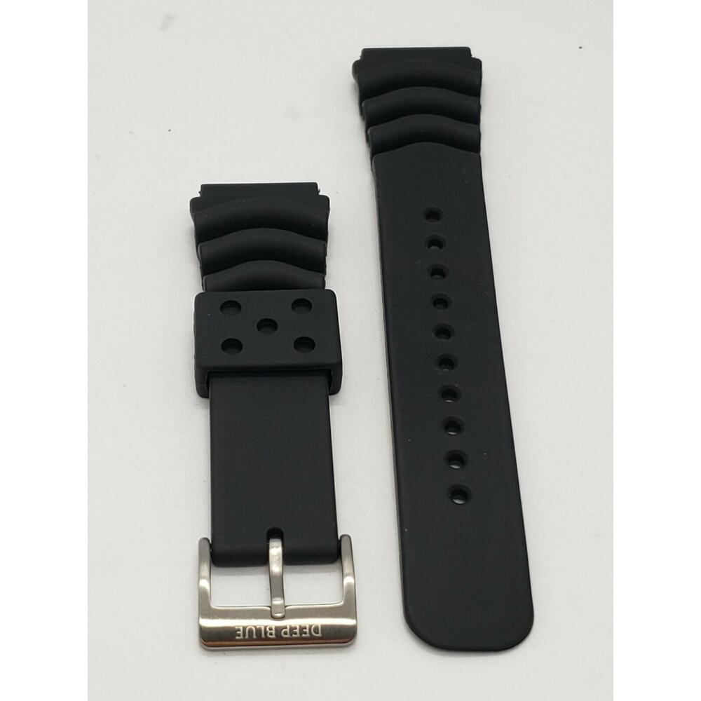 22mm Rubber VENT BLACK Dive Deep Blue